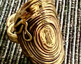 Kari Sløtte Norwegian Bronze Ring- (Eivind Hillestad, 1970s) Face of Ring  1.25”, Currently a Size 6.5-Adjustable sizes 6-9