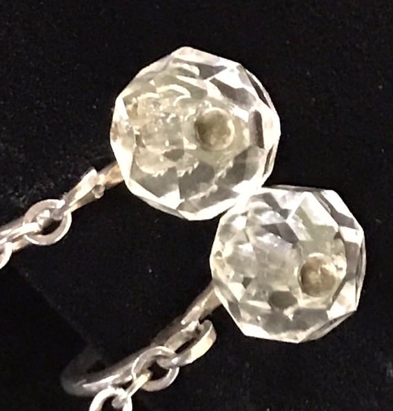 Art Deco Sterling Crystal Flapper Earrings 1.75" … - image 4