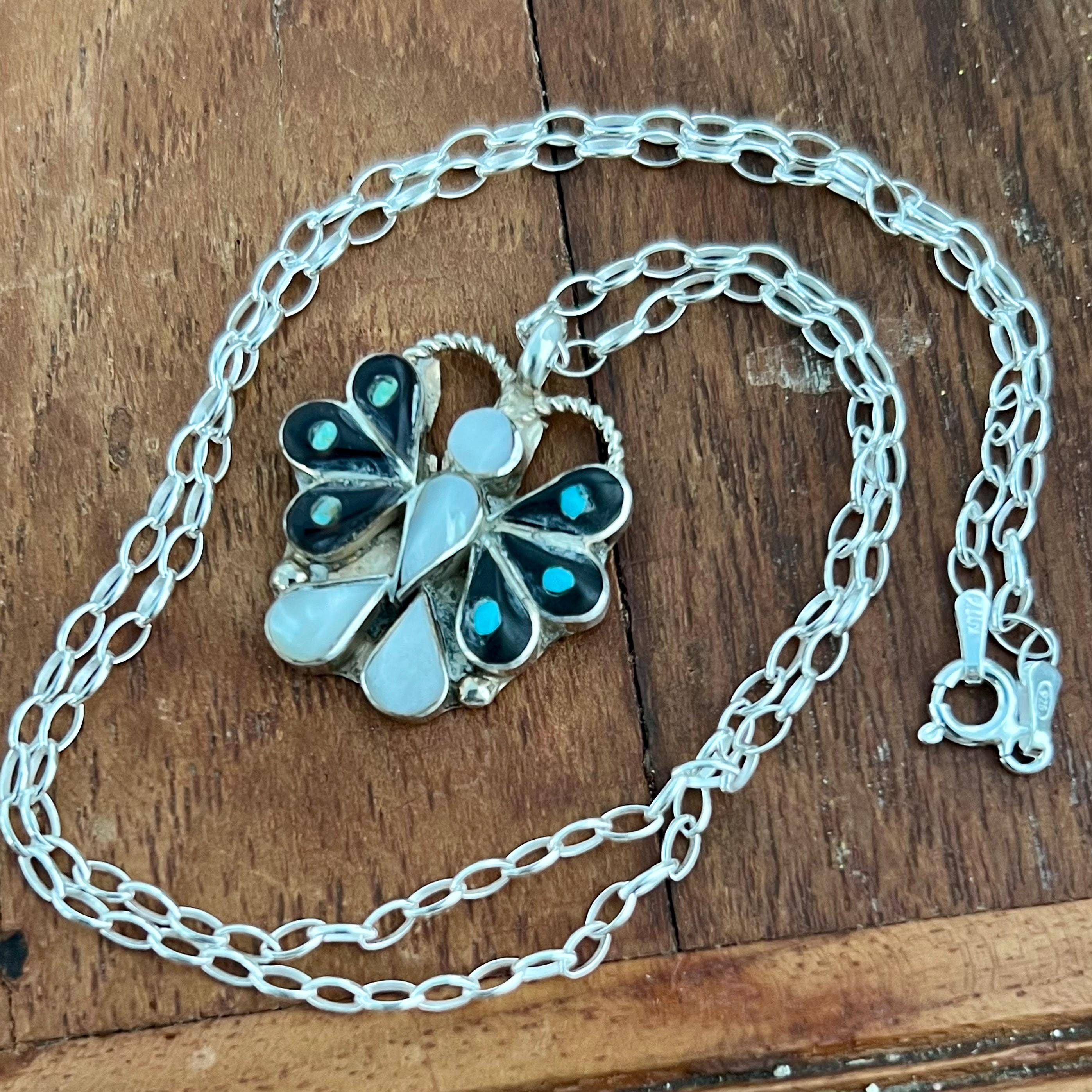 お取り寄せ受注生産 1970s Zuni butterfly motif necklace ズニ族 