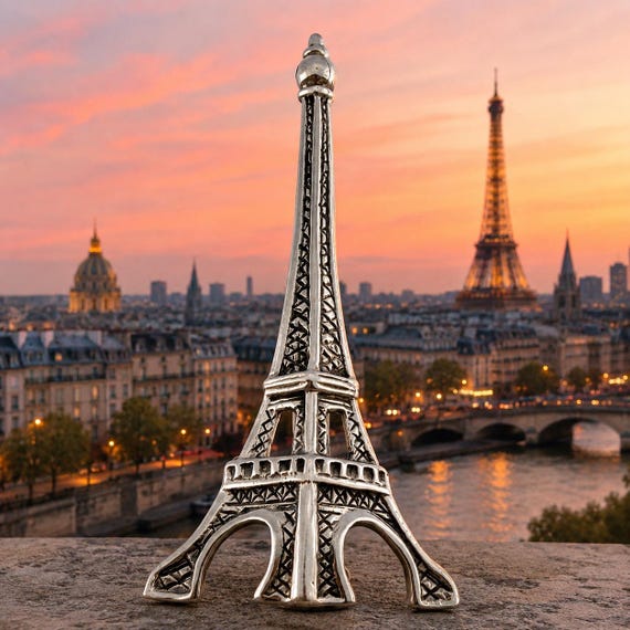 Eiffel Tower, Tour Eiffel, Paris France (Sterling Silver, J. Deegan) 2”
