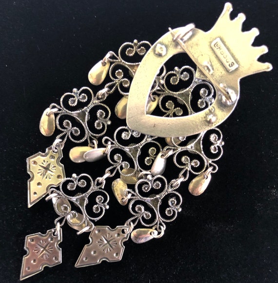 Broche Ancienne (Solje) De Mariage Norvège En Argent Massif - Bijou Vintage Argent
