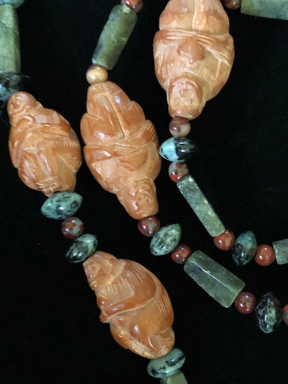 Chinese Hediao Beads-Monkey King and Natural Jade… - image 3