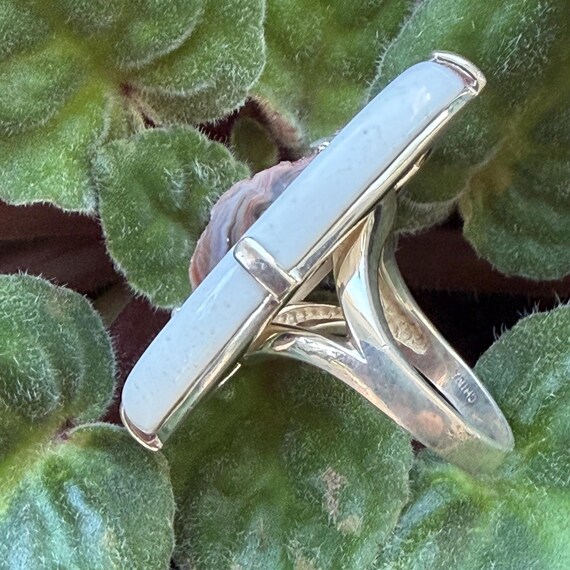 Modernist Statement Ring (White Agate, Autumnal D… - image 6