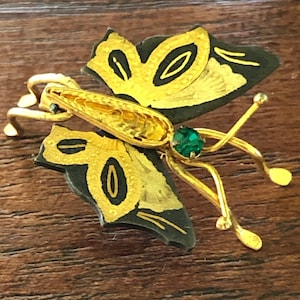 1950s Damascene Butterfly Brooch- Diminutive (1.10”)