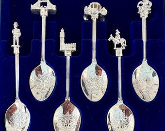 Vintage London Demitasse Spoon Set (Silver-Plated by W.A.P.W. (Great Britain) 1970s–1980s) Original Presentation Box