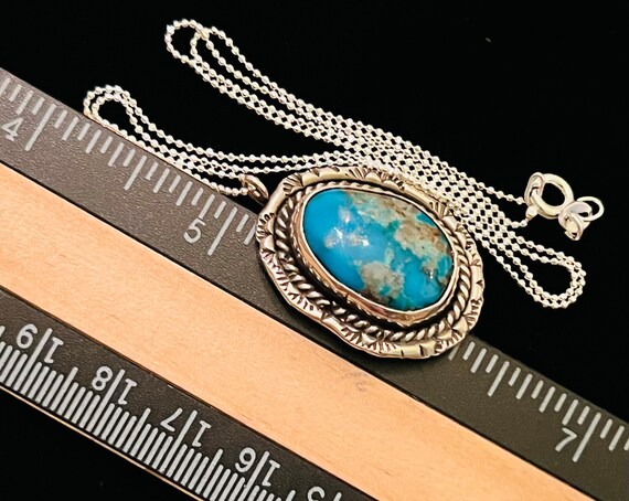 Navajo- Kingman Turquoise & Sterling Silver (1970… - image 7