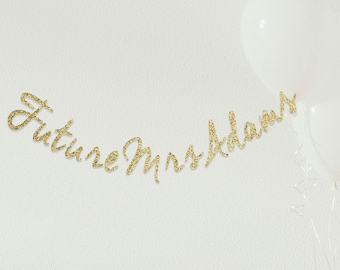 ANY TEXT Personalised Custom Made Glitter 'Future Mrs' Hen Do Party Banner B01443