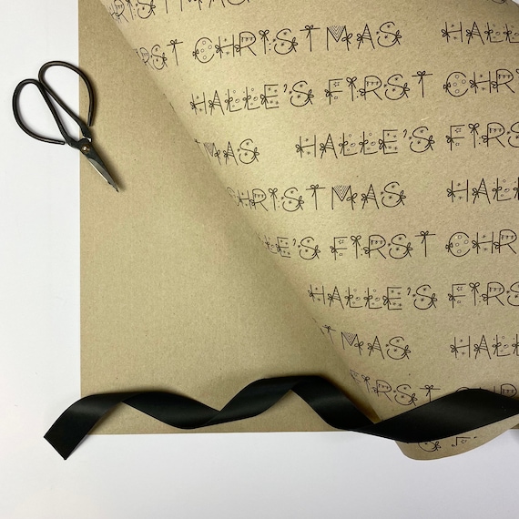 Personalised Gift Wrap / 100% Recyclable / Large Wrapping Paper Sheets OR  Rolls / Merry Christmas 