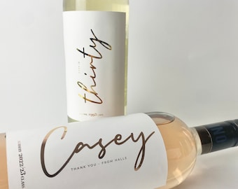 Personalised Foil Wine Label for Hen Do, Wedding  Birthday or Anniversary Gift