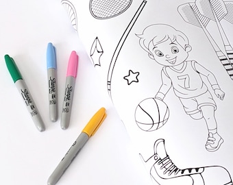 Table Length Giant Colouring Sheet - Sports