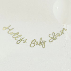 ANY TEXT Personalised Custom Made Glitter Baby Shower Banner B01432