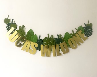 ANY TEXT XL Jumbo Layered Foliage | Personalised Custom Made Glitter Banner JB01434