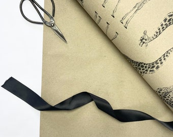 KRAFT PAPER/ Personalised  / 100% Recyclable / Large Wrapping Paper Sheets or Roll - Vintage Giraffe