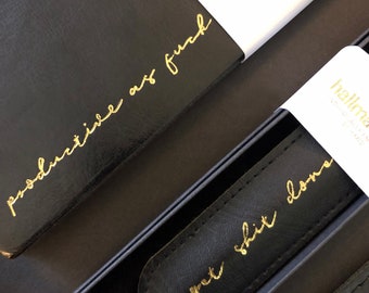 Personalised Hand Embossed Notebook & Pen Gift set | A5 | HENB003