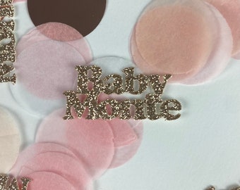 Personalised ANY TEXT party table confetti Pink and Rose Gold| Custom Wedding, Birthday, Celebration Decor | CN001F