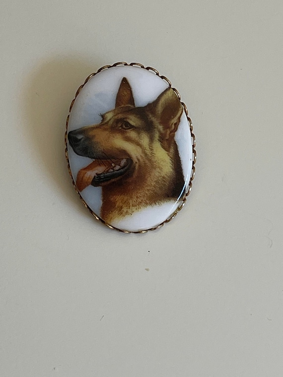 Porcelain German Shepherd Pin