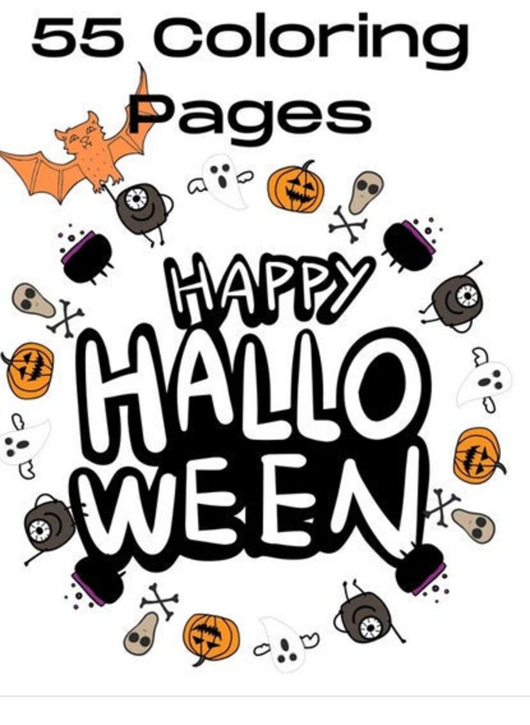 55 Halloween Coloring Pages - Etsy
