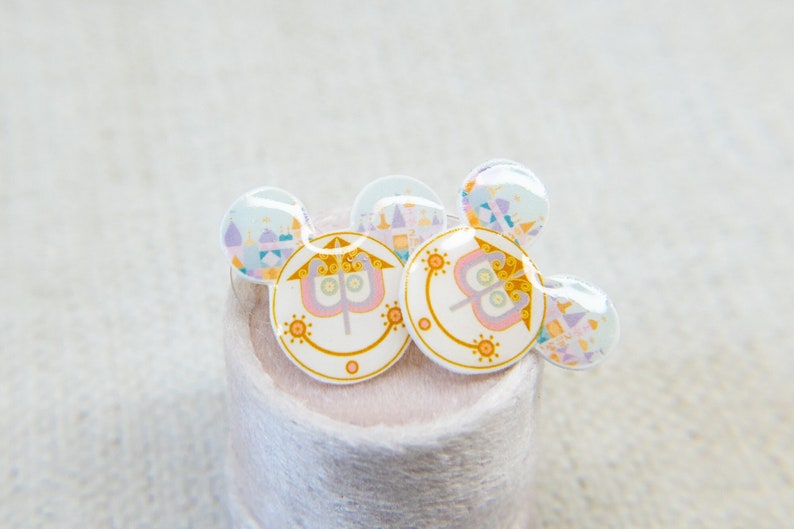 It S A Small World Clock Tower Resin Earrings Pastel Etsy