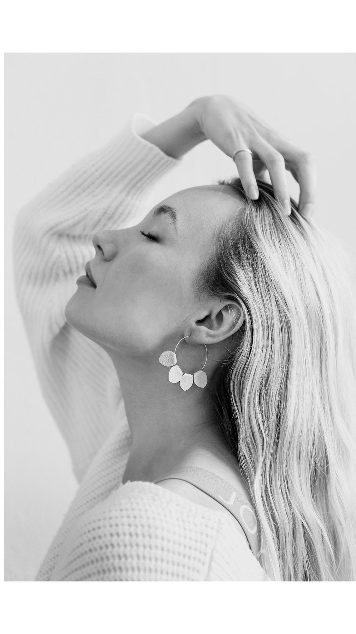 Berry Purple Leather Petal Hoop Earrings Circle Hoop Earrings Etsy