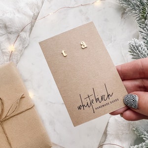 Pendientes individuales con inicial minúscula en oro, pendientes individuales con letra XS, mini pendientes con alfabeto, joyería personalizada con letra pequeña