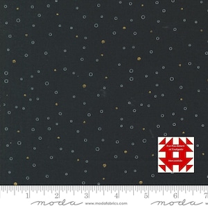 Moda Shimmer by Zen Chic - Snowing Dots Metallic Print in Ebony (Item #1846 15M) - yardage