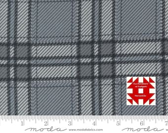 Moda Farmhouse Flannels III von Primitive Gatherings - Flanell Elch Karo Karo Print in Pewter (Artikel #49278 14F) - Meterware