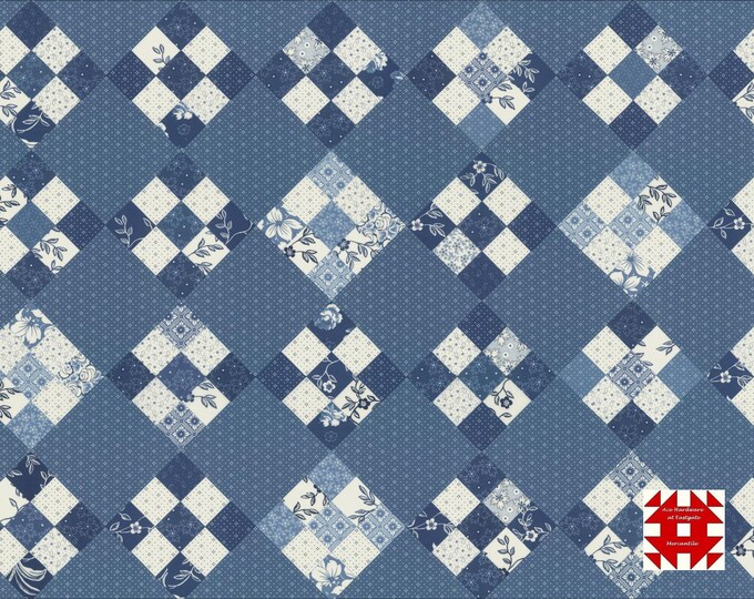 Moda Denim & Daisies by Fig Tree - Sweet Sixteen Patchwork Cheater ...