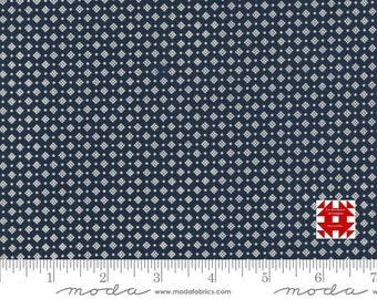 Moda Starlight Gathering by Primitive Gatherings - Dotted Nine Check Geometric Print in Indigo (Item # 49163 11) - yardage