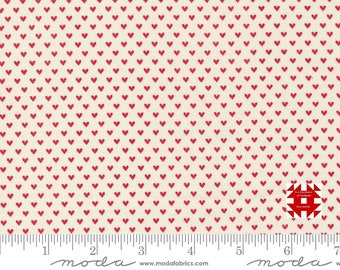 Moda Flirt by Sweetwater - Tiny Red Heart Print on Cream (Item # 55574 31) - yardage