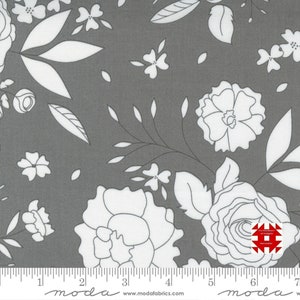 Moda Beautiful Day autorstwa Corey&#39;a Yodera z Coriander Quilts - Duży kwiatowy nadruk na łupku (nr artykułu 29132 24) - metraż