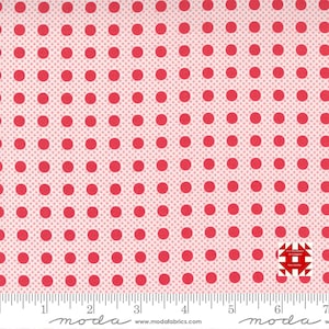 Moda Beautiful Day autorstwa Corey&#39;a Yodera z Coriander Quilts - nadruk w kropki na szkarłatnym materiale (nr artykułu 29137 21) - metraż