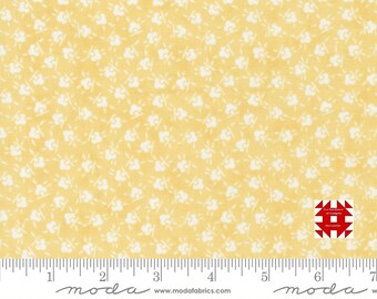 Moda Stitched by Fig Tree & Co - Small Floral Feedsack Print on Buttercup (Item #20433 12) - yardage