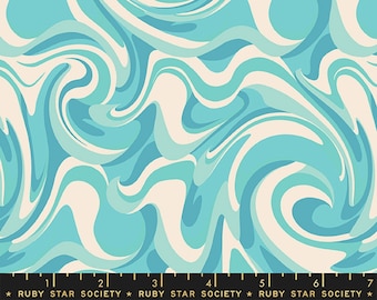 Ruby Star Society Rise and Shine par Melody Miller - impression chimère sur turquoise (article # RS0080 14) - métrage