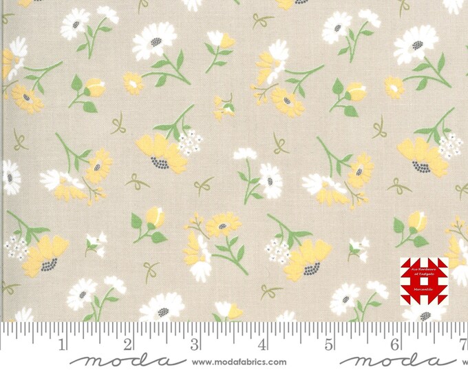 Moda Spring Brook by Corey Yoder Allover Floral Bouquet Print in Stone