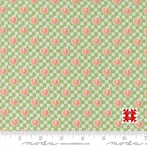 Moda Peachy Keen by Corey Yoder of Coriander Quilts - Peaches Novelty Print on Fern (Item # 29171 13) - yardage