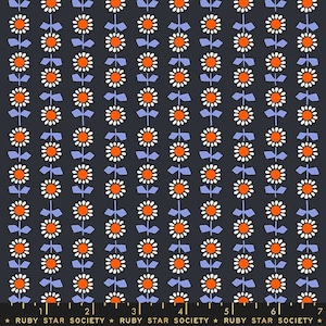 Meadow Star by Alexia Marcelle Abegg for Ruby Star Society - Bloom Print in Soft Black (Item # RS4098 15) - yardage