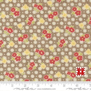 Moda Stitched by Fig Tree & Co - Bloomers Floral Print on Slate (Item #20432 17) - yardage