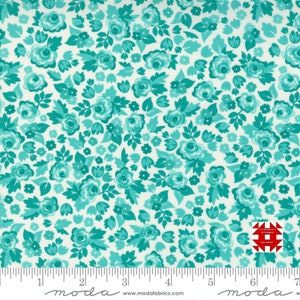 Moda Love Lily by April Rosenthal - Small Floral in Surf (Item # 24111 16) - yardage