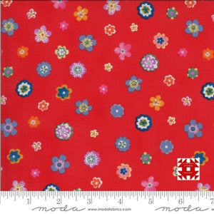 Moda Lulu by Chez Moi - Flowers in Geranium (Item # 33585 14) - yardage