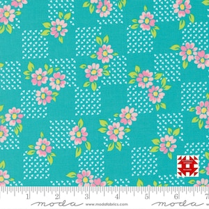 Moda On The Bright Side by Me and My Sister Designs - Fields Small Floral Print on Blue Razz (Item # 22463 19) - yardage