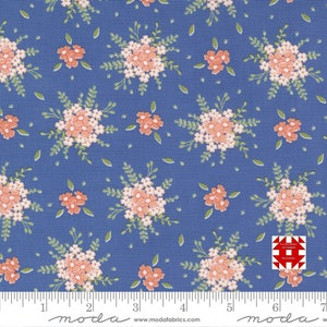 Moda Peachy Keen by Corey Yoder of Coriander Quilts - Blooming Floral Print on Cobalt (Item # 29172 16) - yardage