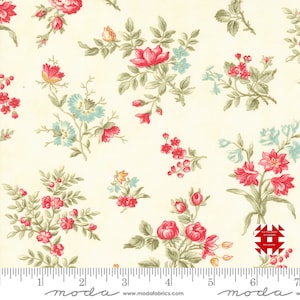 Moda Collection for a Cause: Etchings by Howard Marcus & 3 Sisters - Grateful Garden Floral Print on Parchment (Item# 44331 11) - yardage