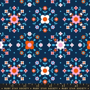 Smol by Kimberly Kight for Ruby Star Society - Folkometry in Navy Item # RS3014 13 - yardage