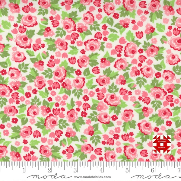 Moda Love Lily by April Rosenthal - Small Floral in Cotton Candy (Item # 24111 12) - yardage