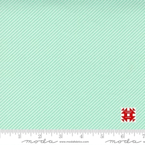 Moda One Fine Day by Bonnie and Camille - Diagonal Stripe on Aqua (Item # 55232 12) - yardage