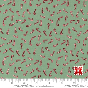 Moda Holly Jolly by Urban Chiks - Candy Cane Print on Holly (Item #31185 14) - yardage