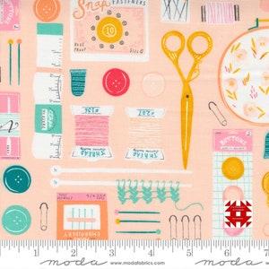 Moda Sew Wonderful di Paper and Cloth Design Studio - Sewing Notions Stampa su Bellini (Articolo n. 25111 16) metraggio