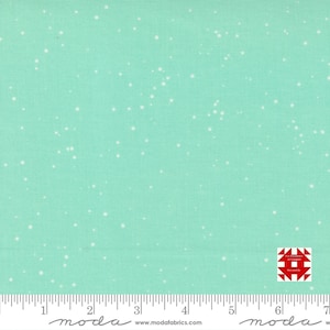 Moda Merry Little Christmas by Bonnie and Camille - Snow Dot Print on Aqua (Item #55245 16) - yardage