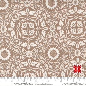 Moda Christmas Stitched by Fig Tree & Co - Damask Print in Pinecone (Item # 20446 17) - yardage