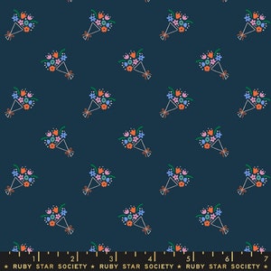 Ruby Star Society Food Group - Bouquet Print on Peacock (Item # RS5041 15) - yardage
